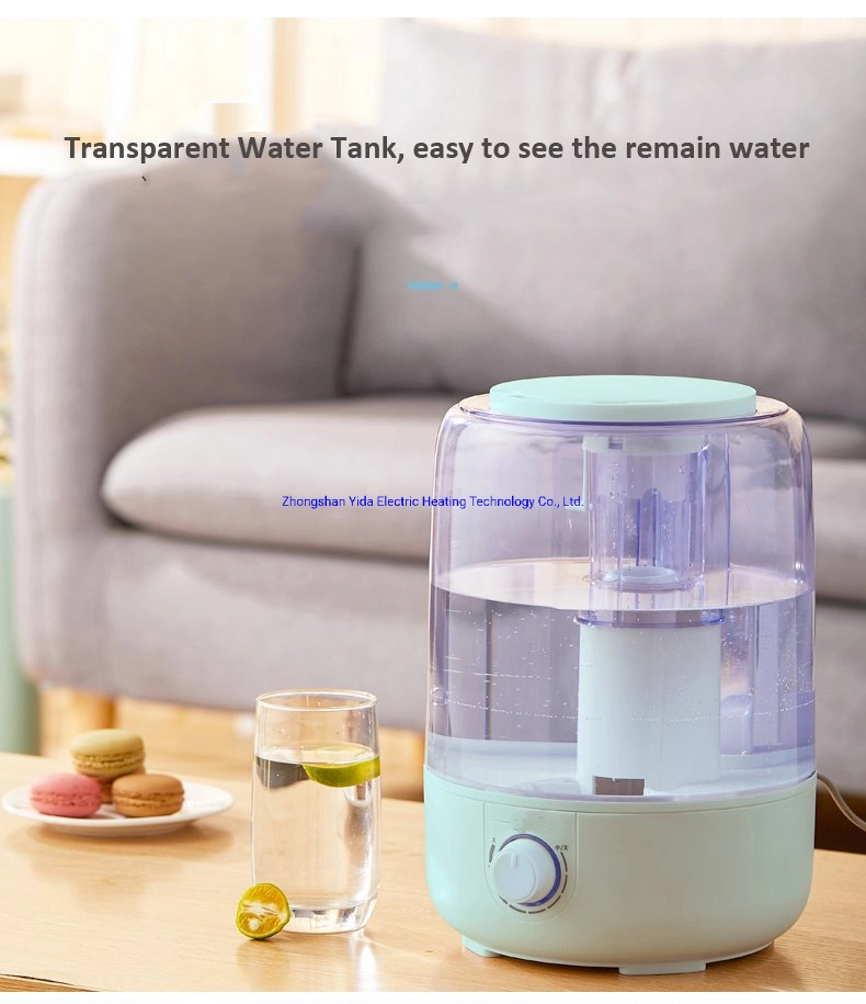 3.8L Large Capacity Transparent Water Tank Cool Mist Ultrasonic Humidifier with Night Light Portable Air Humidifier