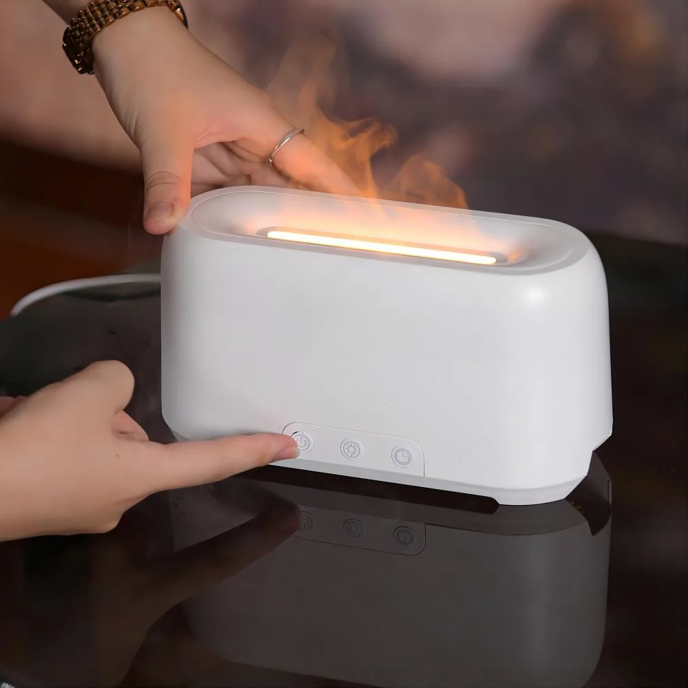 Flame Air Humidifier Fragrance Dispenser Small Desktop Essential Oil Ultrasonic Flame Humidifier