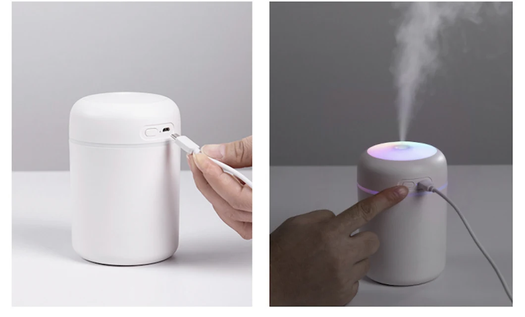 7 Color LED Light 300ml H2O Aroma Diffuser Mini Humidifier