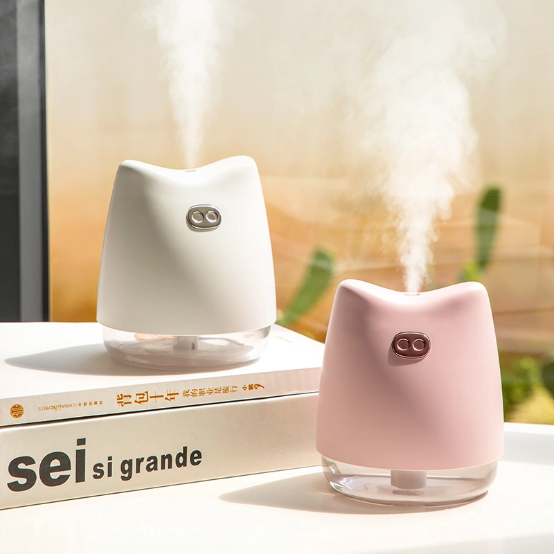 Topmate Mini USB Humidifier Cool Mist Ultrasonic Candle-Shape Air Humidifier Portable with Warm Night Light Auto Shut-off for Office Home and Car White