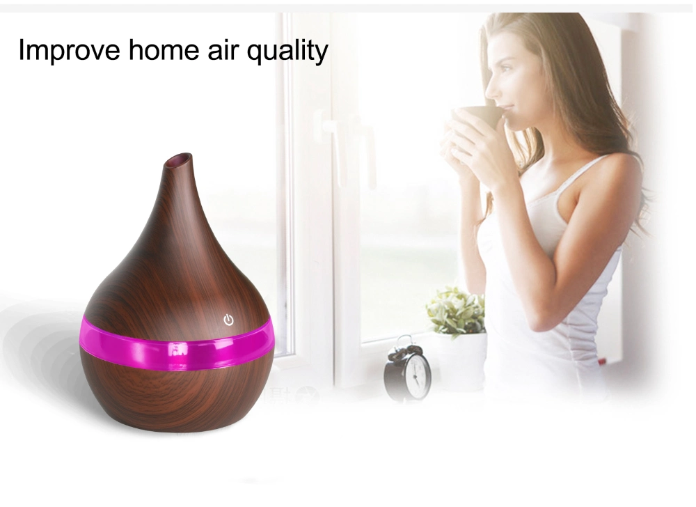 2023 Top Seller Essential Oil Diffuser 300ml Aroma Diffuser Remote Control Air Humidifier Electric Wooden Aromatherapydiffuser