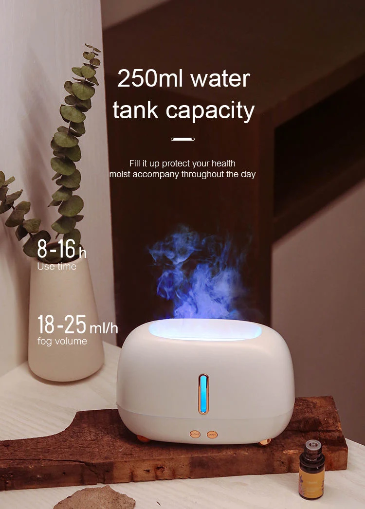 New Simulation 3D Flame 7 Color Creative Home Ultrasonic Cool Mist Aromatherapy Scent Diffuser Machine Flame Aroma Diffuser Humidifier