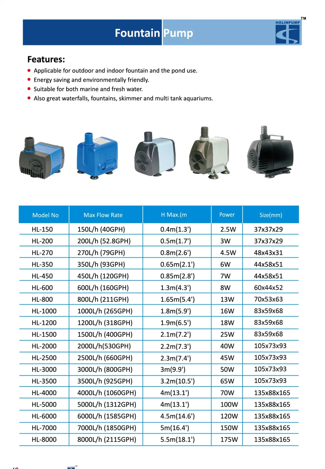 Concrete Submersible Pump for Sale India (HL-270) Aquarium Oxygen Pump