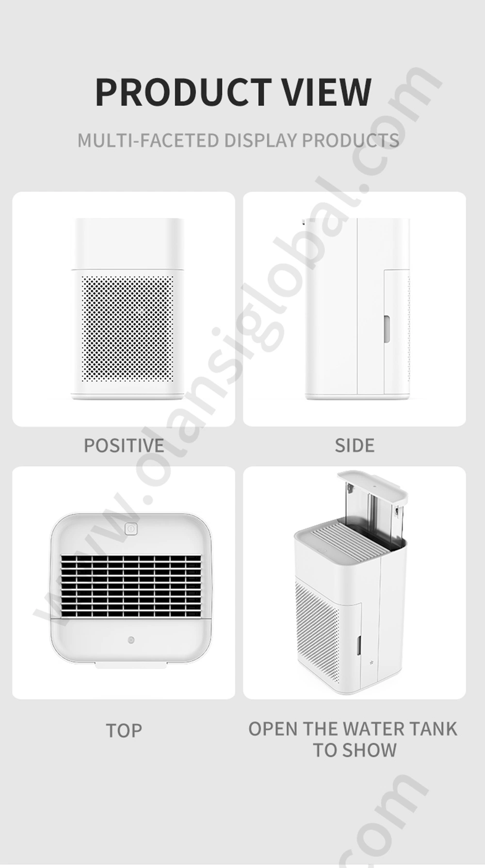 Olansi New A17A Small Portable Desktop Table Top WiFi Air Purifier Humidifier with HEPA Filter