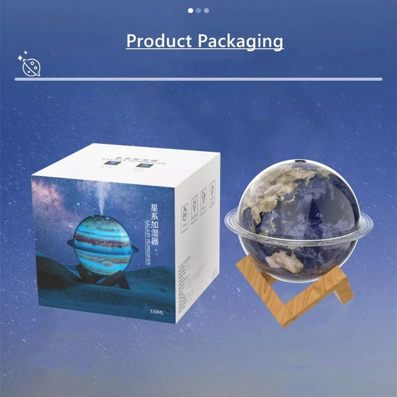 2023 Creative New Planet Night Light Humidifier Household Fog 3D Printing Moon Lamp Humidifier Ultrasonic Air Purifier Humidifier for Large Room