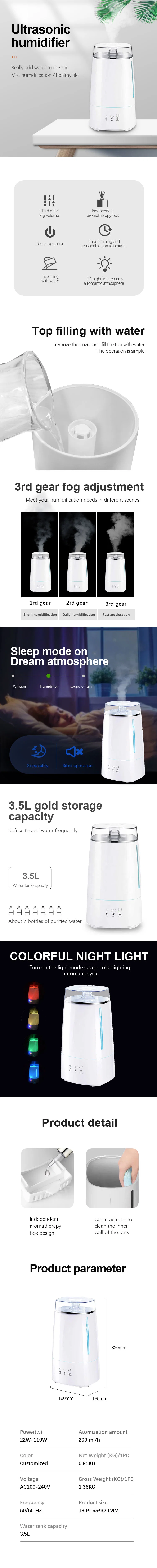 Small Cool Mist Personal Desktop Portable Humidifier for Baby Bedroom