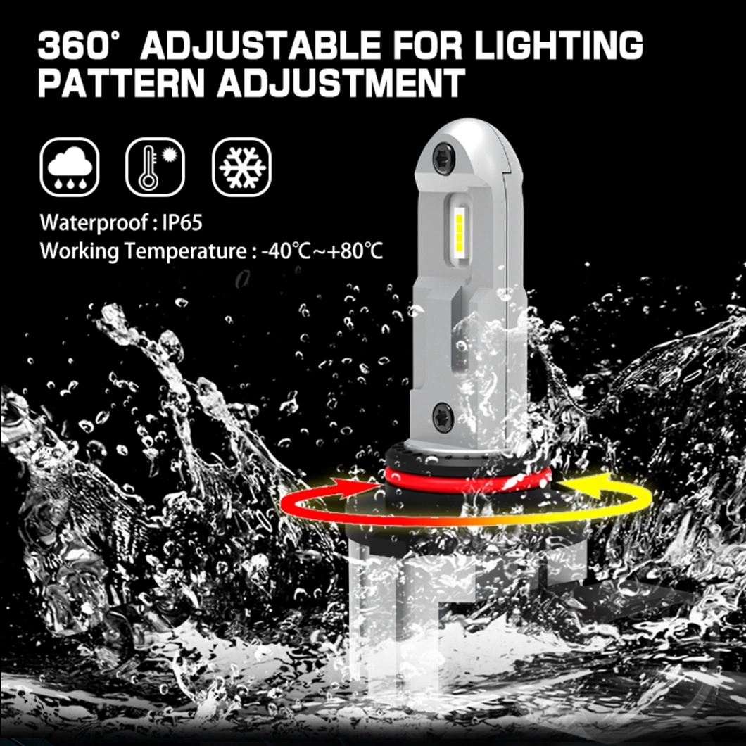 G-View Latest Design 30W 3600lm Hi/Lo Beam 9005 9006 LED Headlight Bulb 6500K Cool White Car LED Lights HB3 H7 H8 H11 9005 LED Headlights 1860 LED Chip