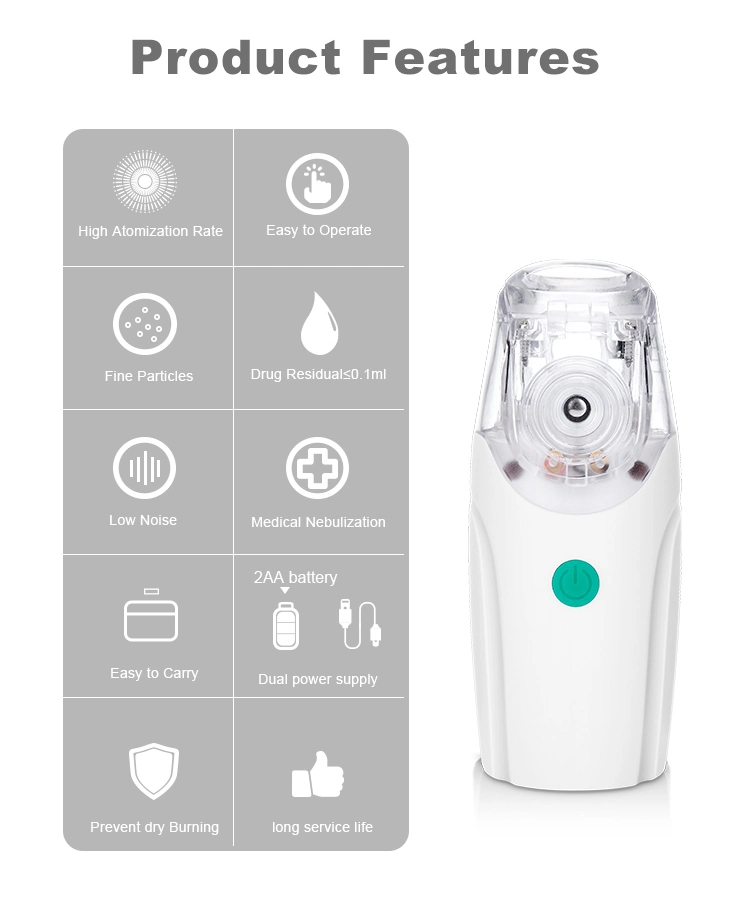 Wholesale Handheld Mini Portable Home Travel Inhaler Mesh Ultrasonic Nebulizer for Kids Baby