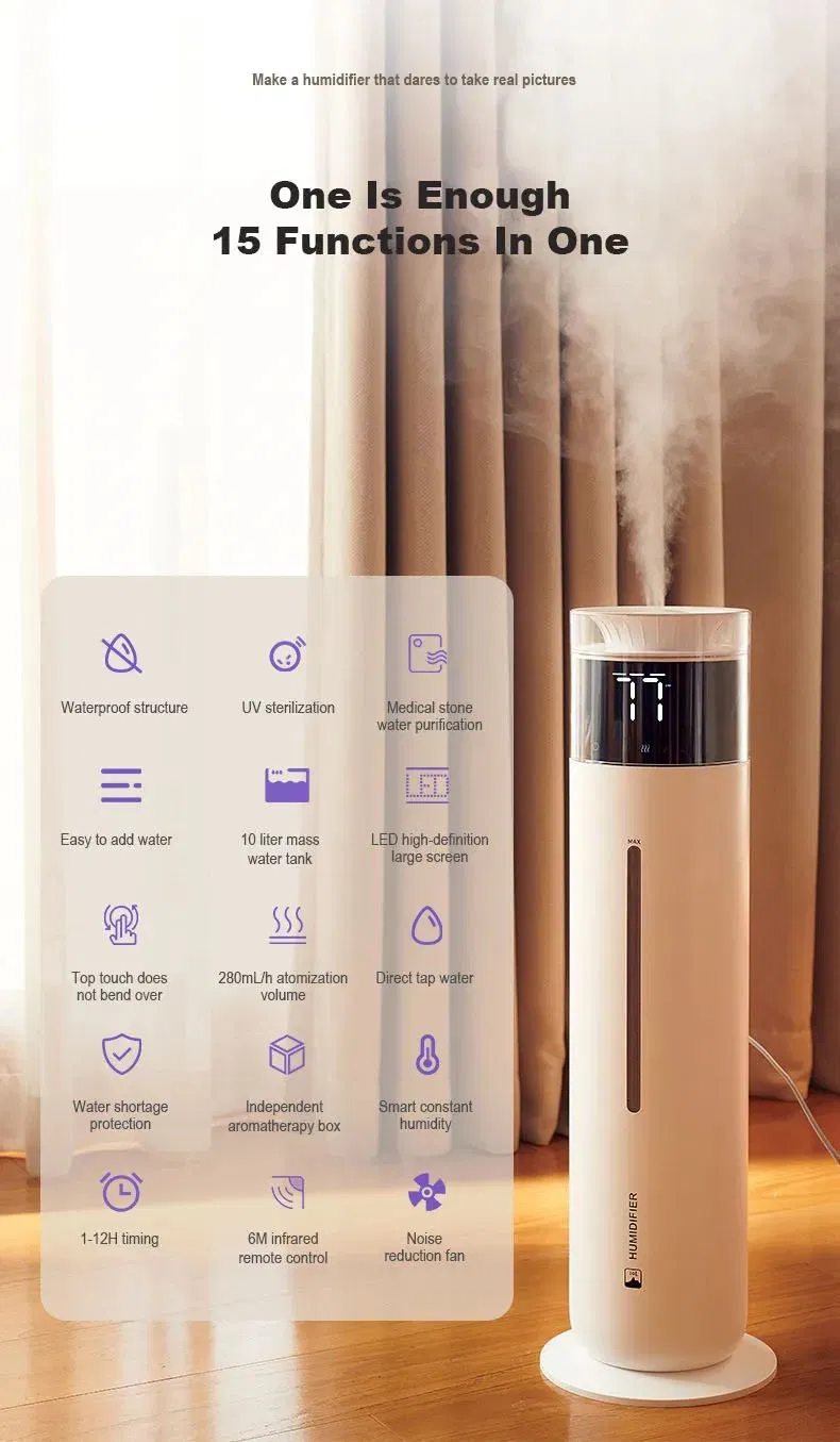 Mzd Cool and Warm Mist Ultrasonic Floor Humidifier