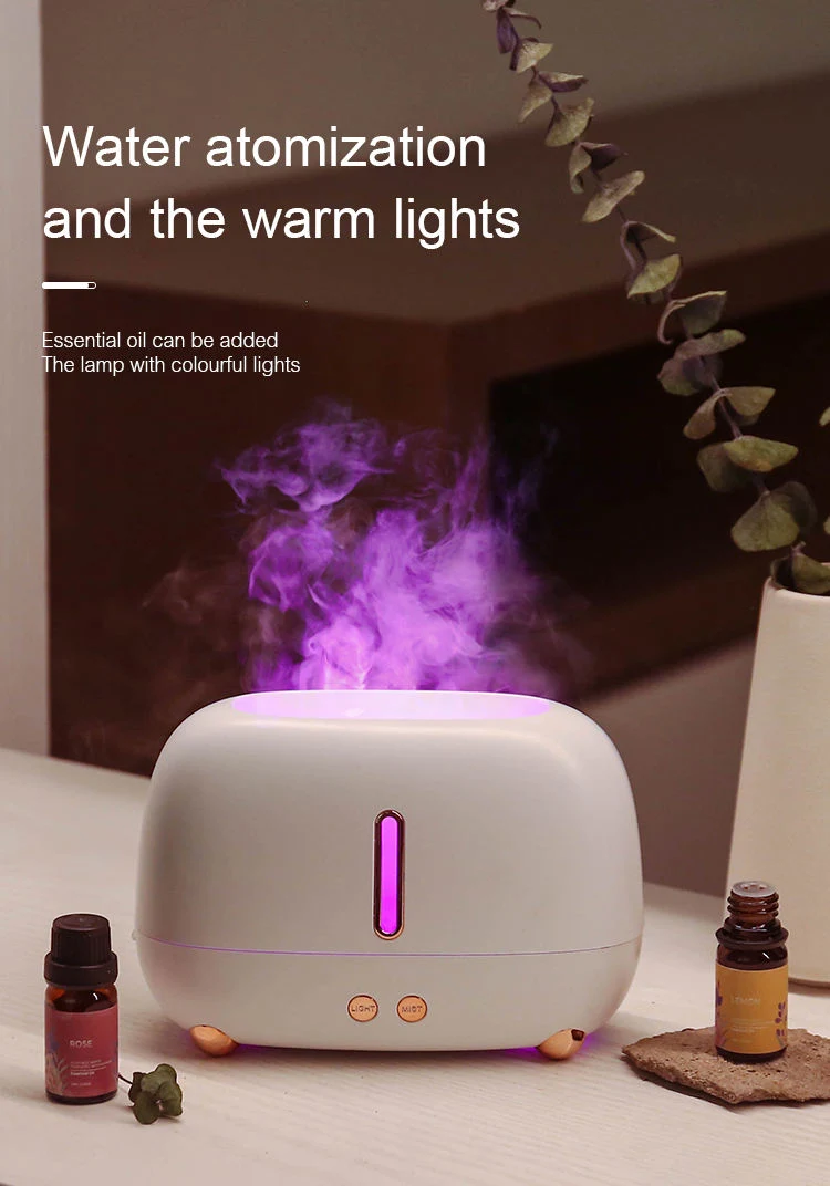 New Simulation 3D Flame 7 Color Creative Home Ultrasonic Cool Mist Aromatherapy Scent Diffuser Machine Flame Aroma Diffuser Humidifier