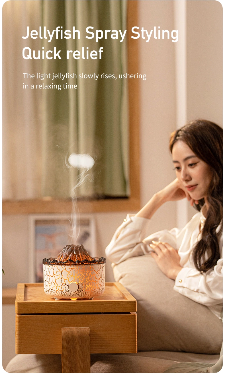 Household Flame Aromatherapy Machine Large Capacity Humidifier Essential Oil Seven-Color Light Humidifier