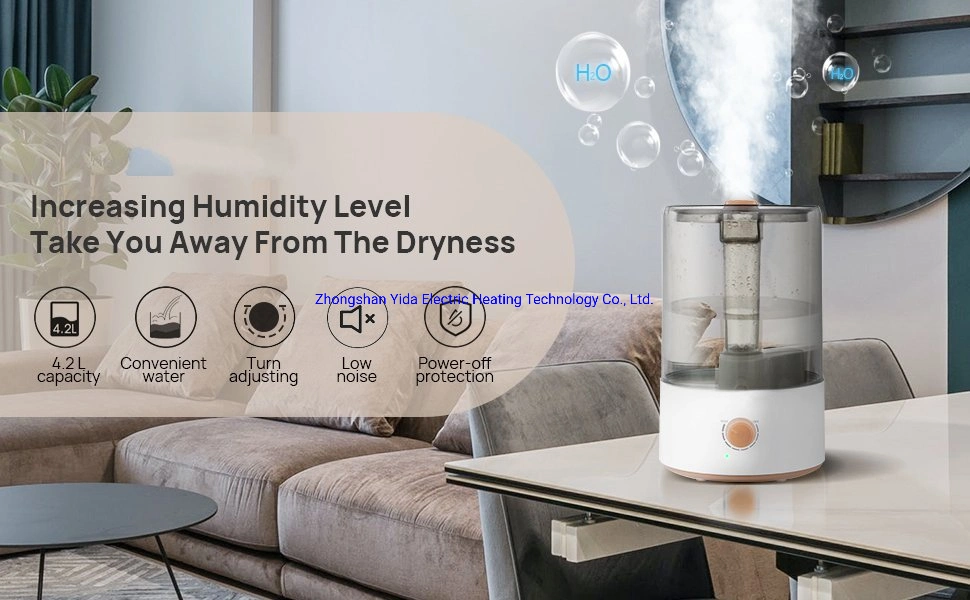 Home Humidificador Ultrasonico Humidificador Industrial De 4L Humidificador De Botella De Agua De Tanque De Agua Transparente De Llenado Superior Humidifier