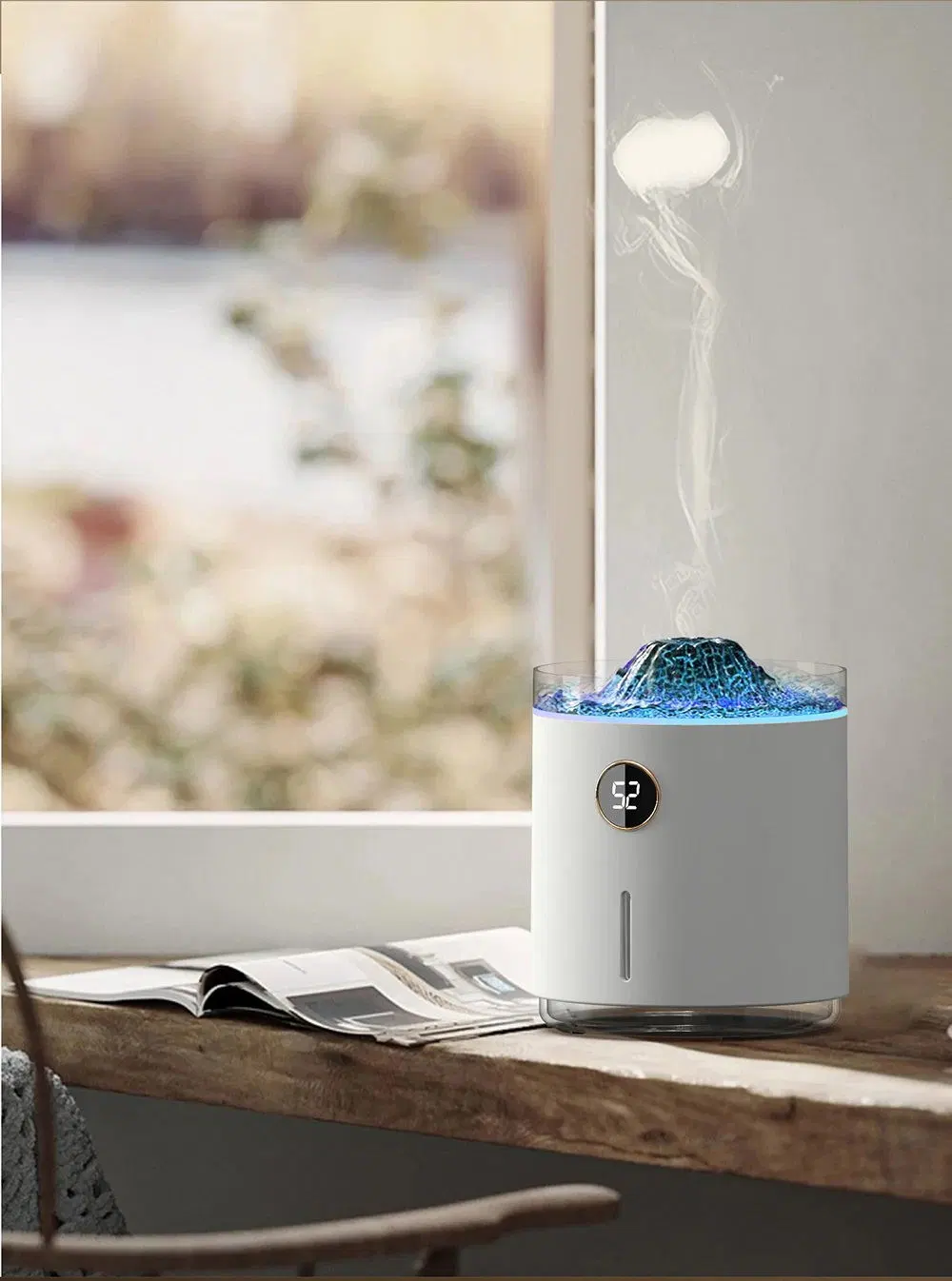 Ultrasonic USB Volcano Fire 3D Lamp Aromatherapy Simulation Flame Air Humidifier