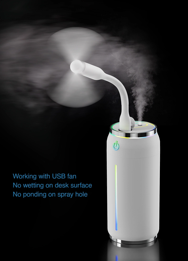 2023 New Design Small USB Cool Mist Humidifier for Bedroom Office Car with Light.