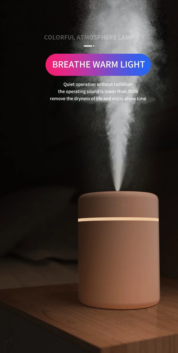 2022 Portable USB Spray Cool Mist LED Light H2O Personal Space Aroma Essential Oil Diffuser Ultrasonic Mini Car Air Humidifier