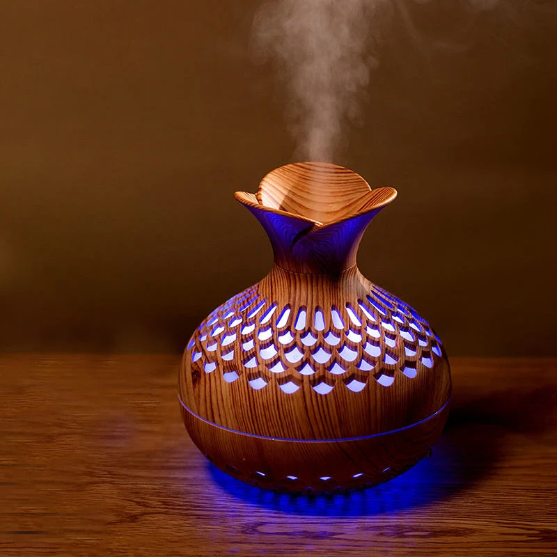 7 Color LED Night Light USB Wood Grain Ultrasonic Humidifier for Home