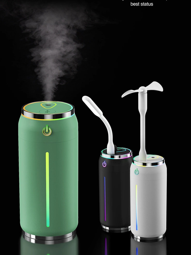 2023 New Design Small USB Cool Mist Humidifier for Bedroom Office Car with Light.