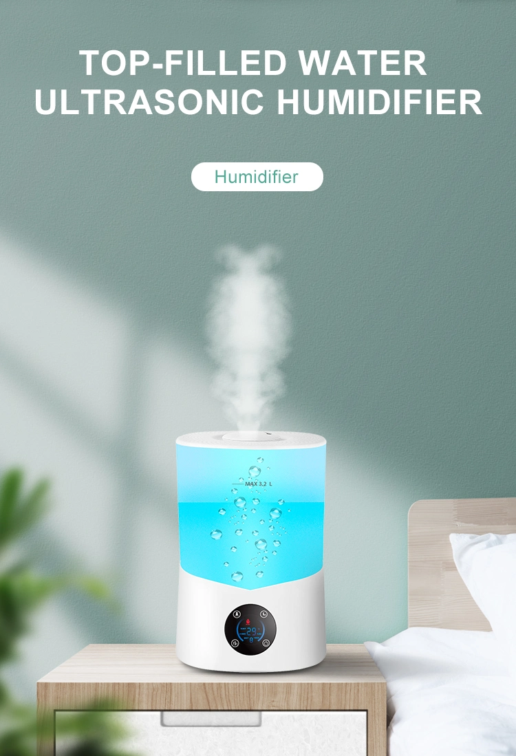 3.2L Large Capacity Portable Home Top Filling Air Evaporative Humidifier