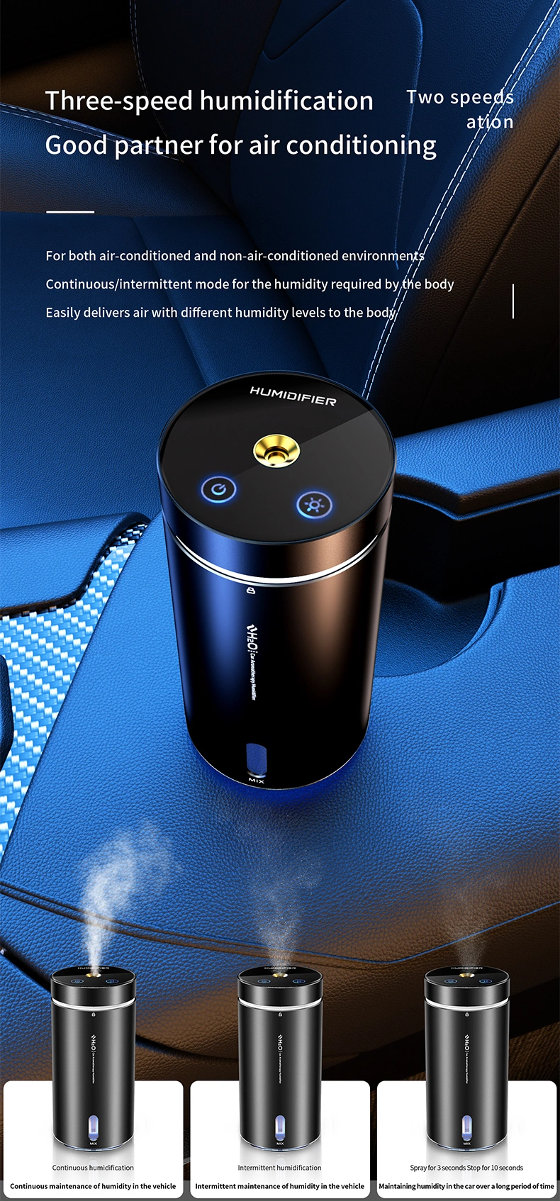 Car Wireless Smart Humidifier Aromatherapy Essential Oil Smart Air Freshener Perfume