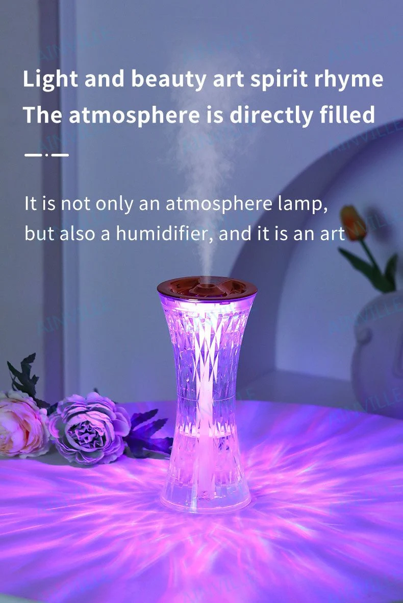 2024 Explosive Colorful Atmosphere Lighting Home Desktop Bedroom Small Waist Water Humidifier