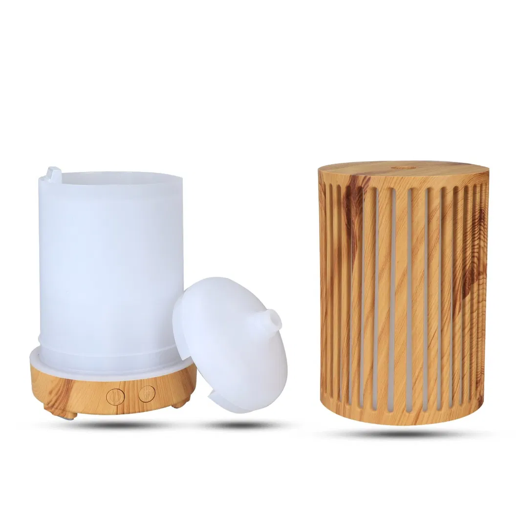 Diffuser Humidifierwholesale Portable 200ml Ultrasonic Hollow Wood Grain Aromatherapy Machine Essential Oil Air Humidifier