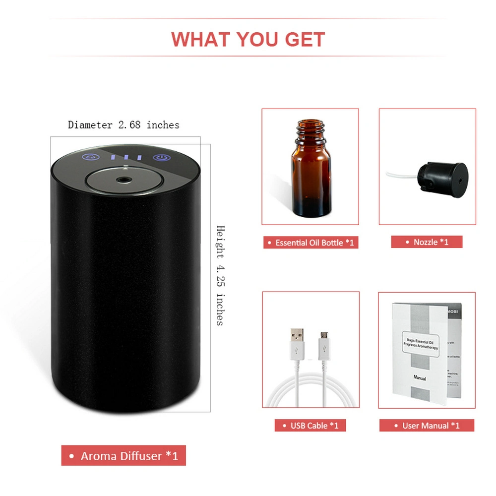 New Arrivals Aromas Pure Essential Oil Diffusers Waterless Diffuser Portable Mini Air Humidifier