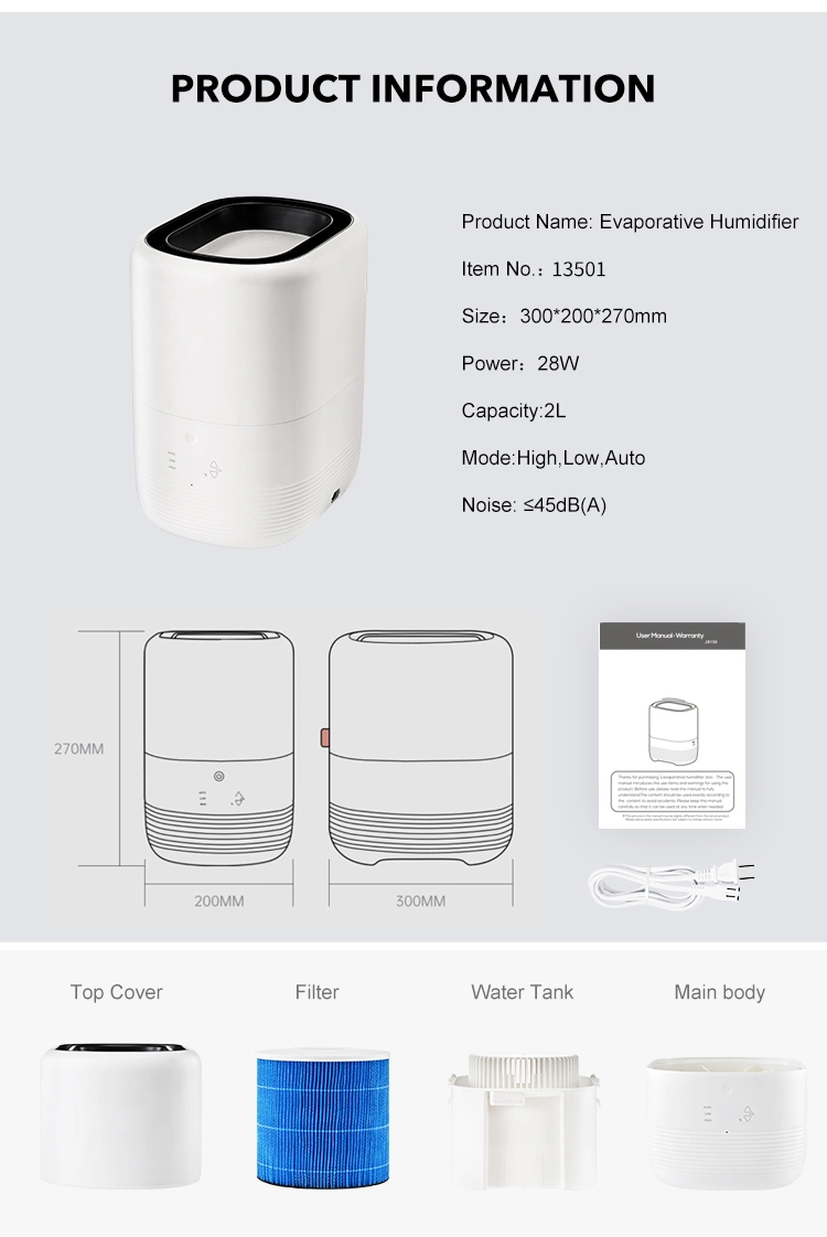 Desktop Smart 2L Humidificador De Aire Evaporative Room Humidifier