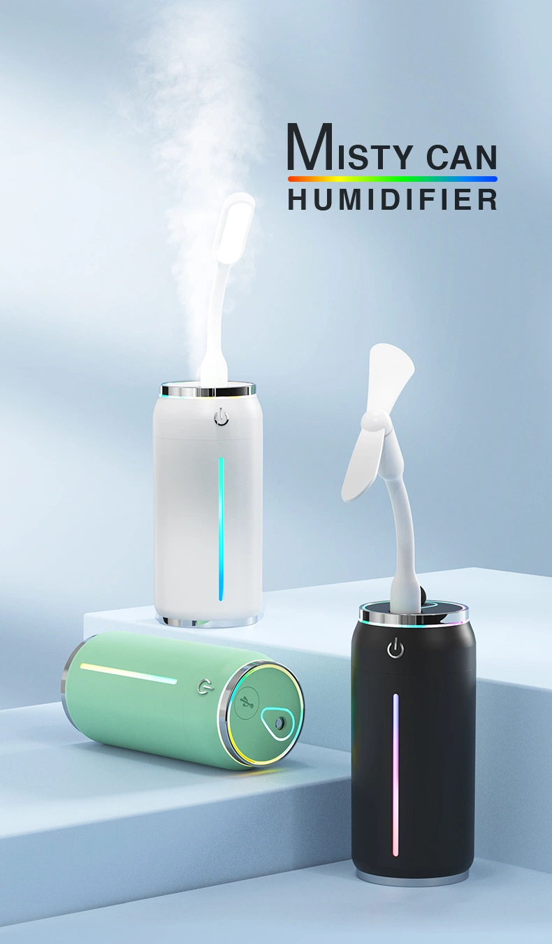 2023 New Design Small USB Cool Mist Humidifier for Bedroom Office Car with Light.