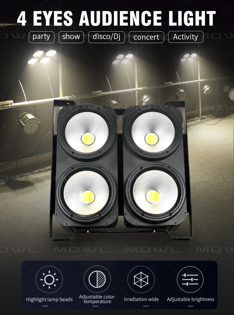 Stage Equip Lighting Warm White Cool White PAR COB 200W Audience Light 4 Eyes LED Stage Blinder Light