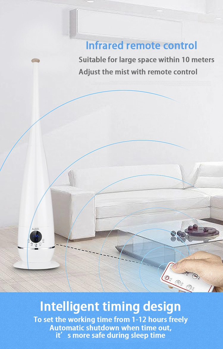 3L Intelligent Floor Standing Remote Control Humidifier Industrial with Timer Wooden Design