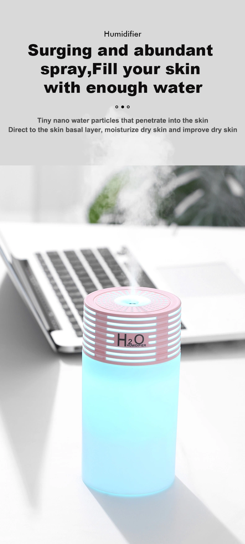 Automatic Nano Spray Automobile Ultrasonic Humidifier USB Portable Large Capacity Household Automobile Air Humidifier