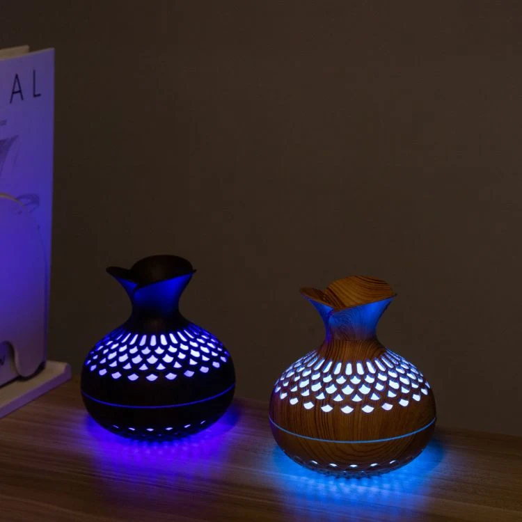 7 Color LED Night Light USB Wood Grain Ultrasonic Humidifier for Home