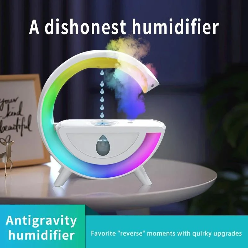 2024 Hot Selling G-Shape Anti Gravity Water Droplets Atomizing Humidifier Aroma Diffuser Air Humidifier Home