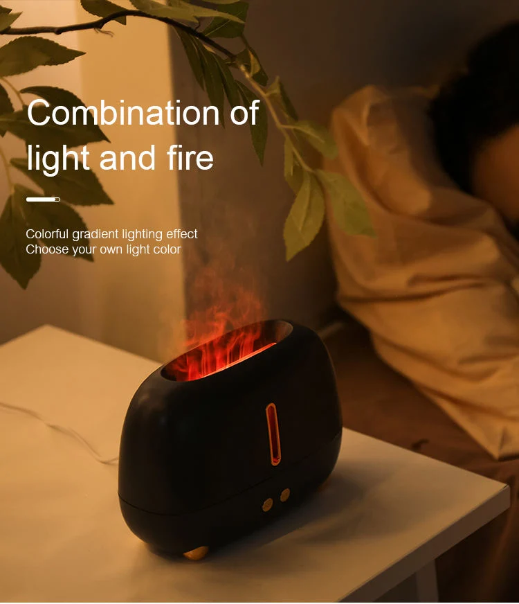 New Simulation 3D Flame 7 Color Creative Home Ultrasonic Cool Mist Aromatherapy Scent Diffuser Machine Flame Aroma Diffuser Humidifier