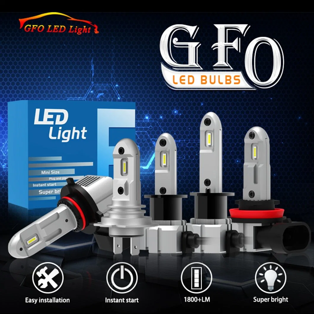 G-View Latest Design 30W 3600lm Hi/Lo Beam 9005 9006 LED Headlight Bulb 6500K Cool White Car LED Lights HB3 H7 H8 H11 9005 LED Headlights 1860 LED Chip