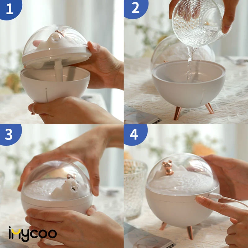 New Arrival USB Mini Cooling Mist Cute Ultrasonic Air Humidifier with Light