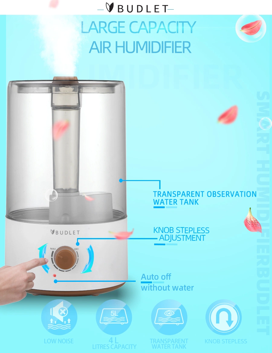 4.2L Aroma Housing Cool Mist Ultrasonic Humidifier Top Filling Structure Large Capacity Home Use