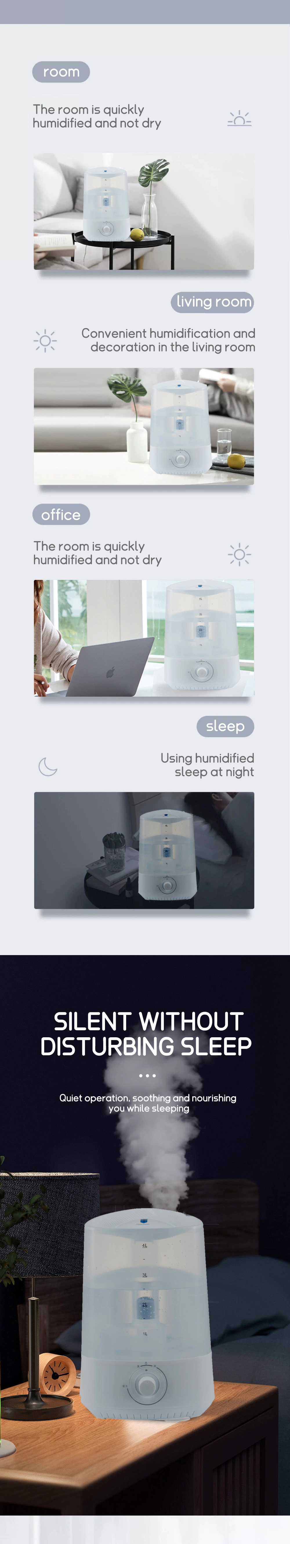 Perfume Humidifier Ultrasonic LED Diffusers Cool Air Lamp Child Humidifier in Humidifiers