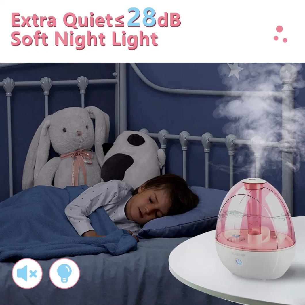 16 Hours Continuously Operating 1.8L Cool Mist Humidifiers for Bedroom Baby Plants