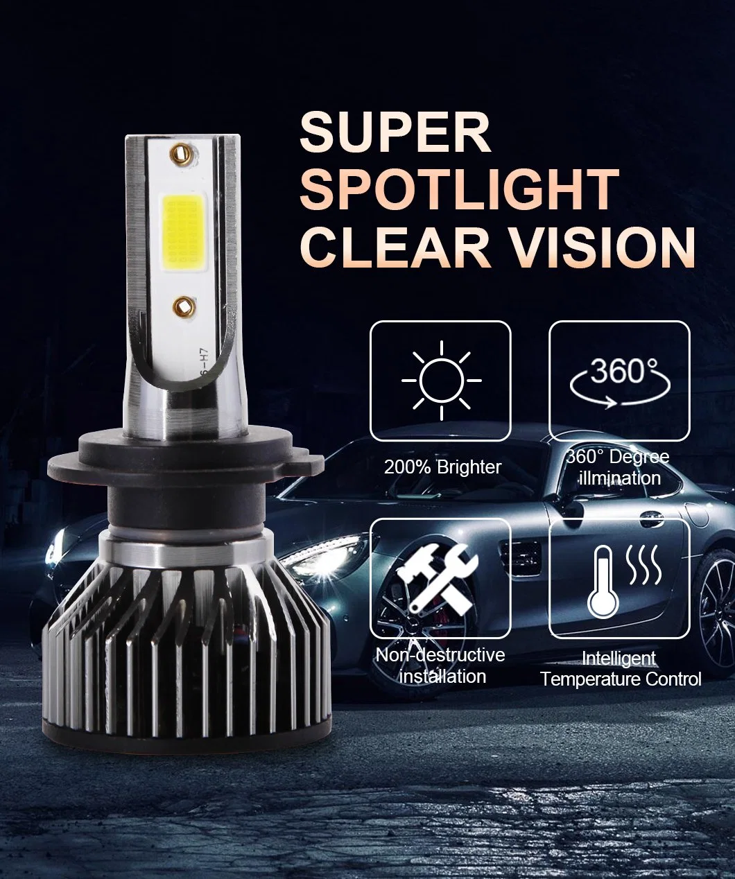 5%off Manufacturer Super Bright Cool White High Power Inside Driver LED Headlights