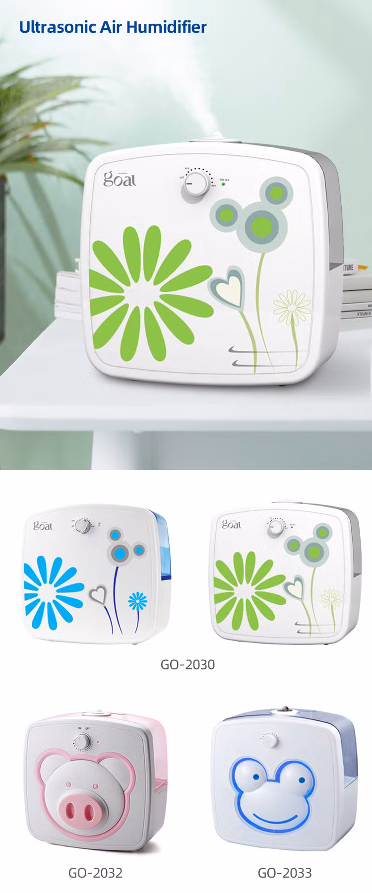 Top Fill Mini Table 500ml Cool Mist Adjustable Ultrasonic Humidifier