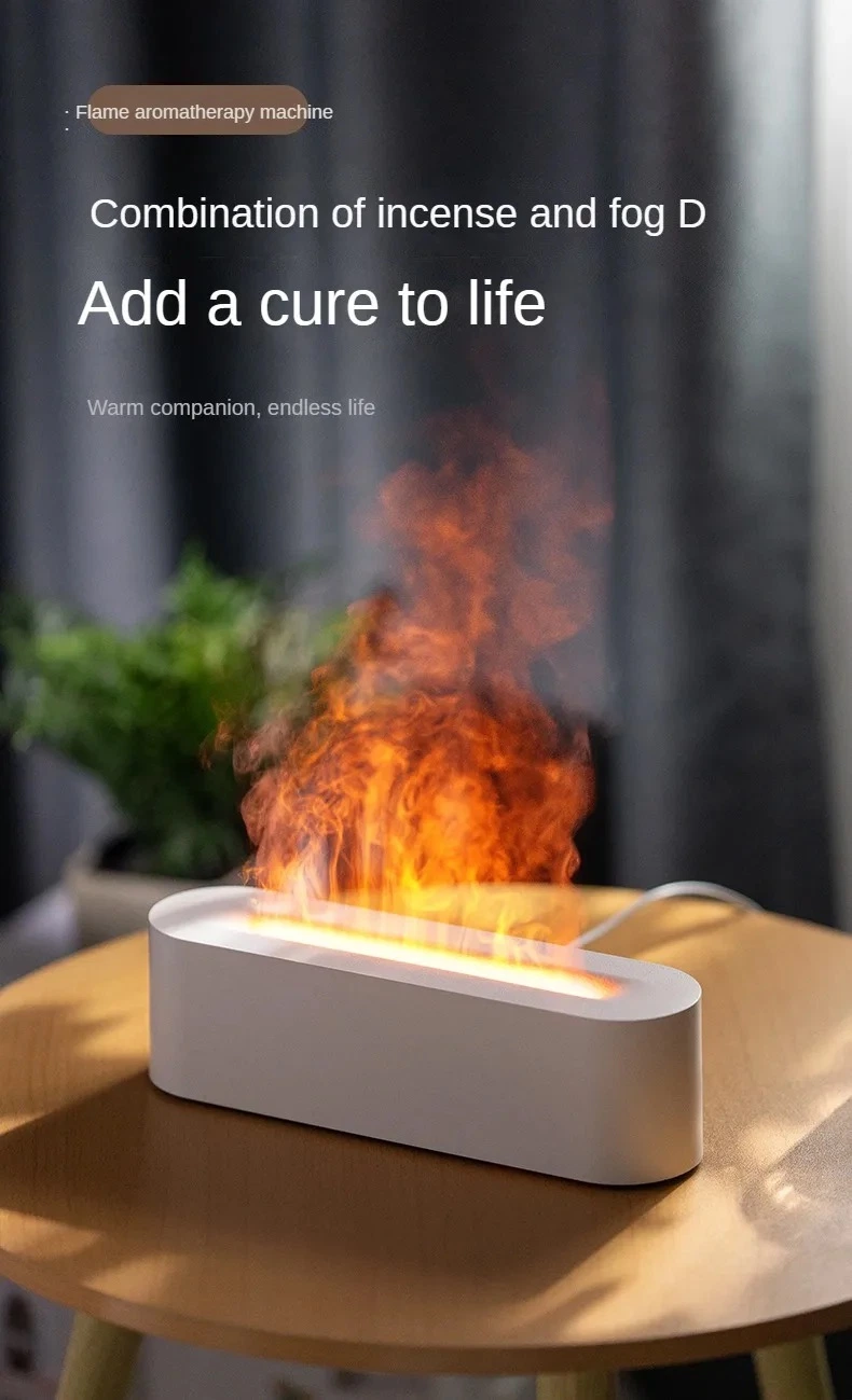 New Arrivals Portable Cool Mist USB LED Room H2O Air Fire Flame Humidifier Aroma Essential Oil Diffuser Humidifier