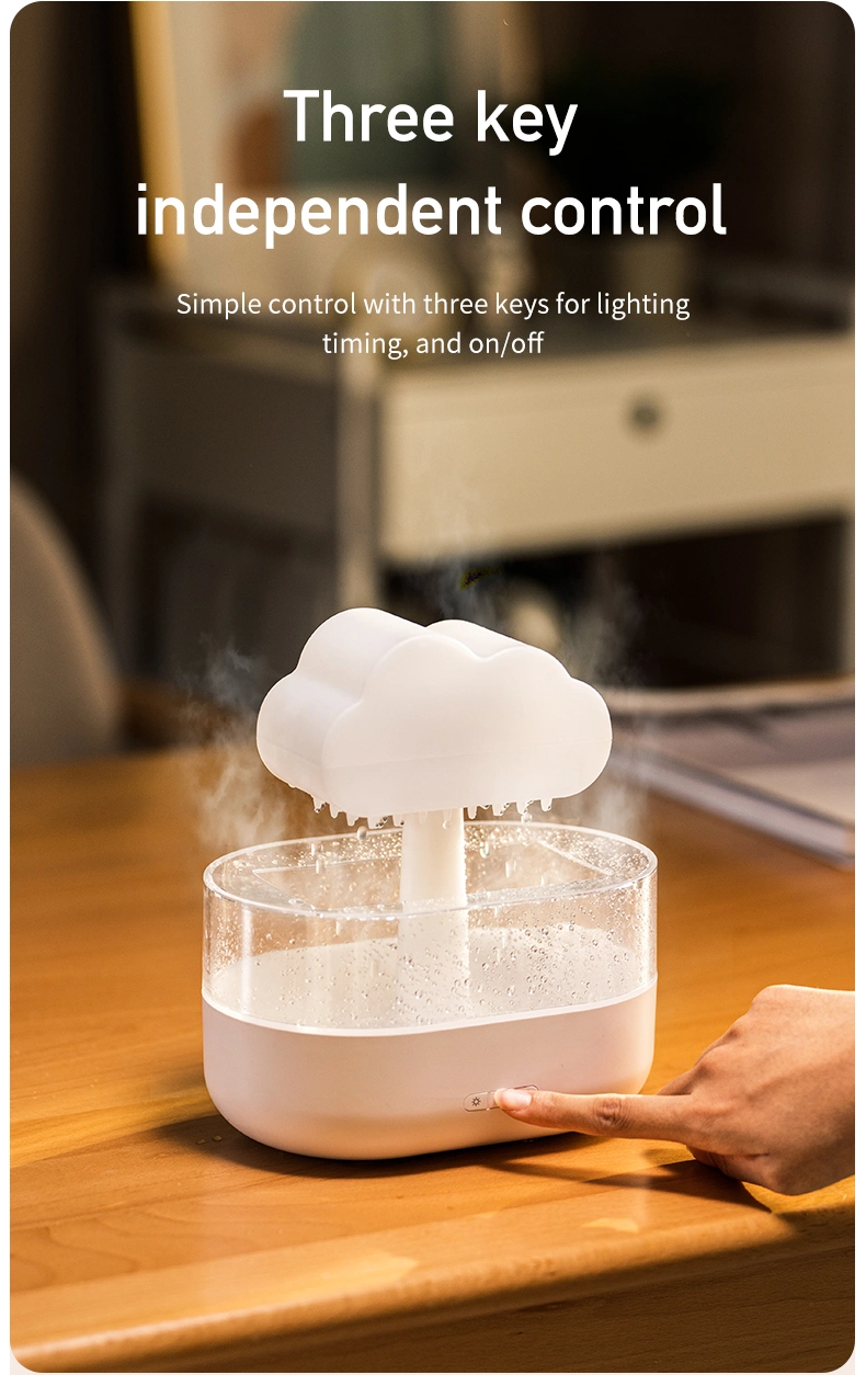 Rain Cloud Humidifier 200ml Water Drops Colorful 7-Color Light Essential Oils Aroma Diffuser