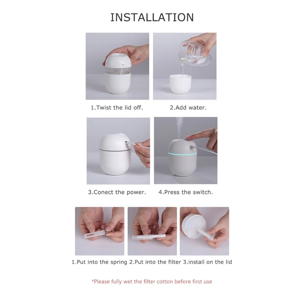 Rechargeable Mini Humidifier Portable Small Quiet with Light Effect Mi23229