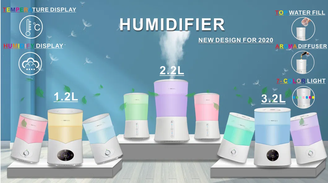 Top Fill Water 25W Mini Humidifier for Office/Bedroom