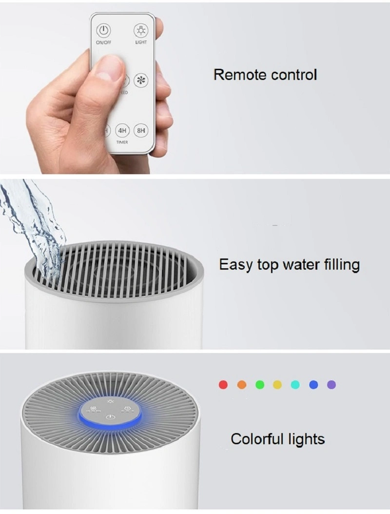 Portable HEPA Filter UV Timer Home Air Purifier Humidifier