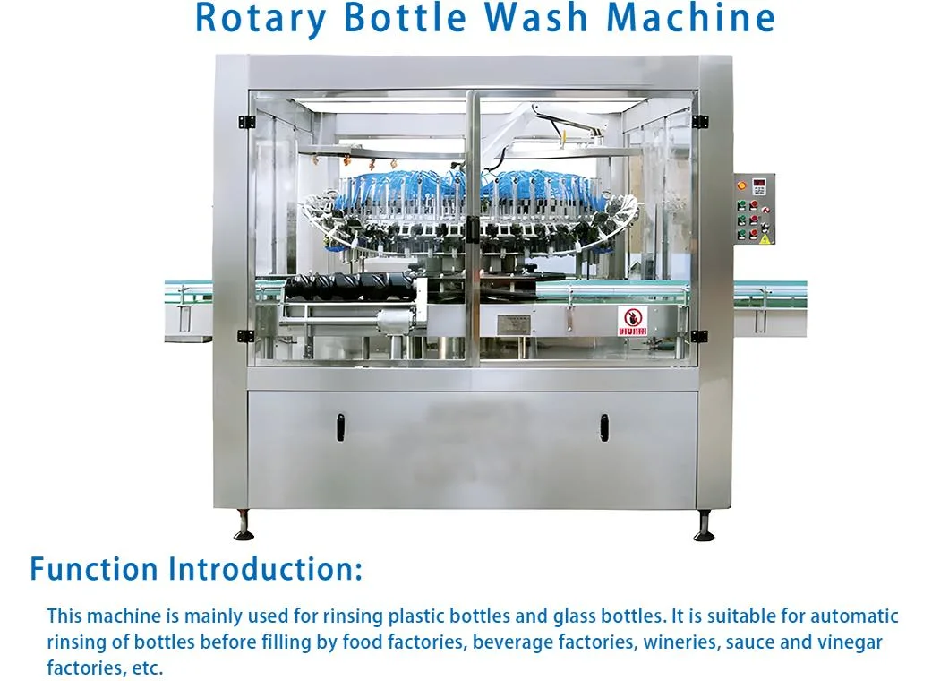 China Automatic Rotary Glass Bottle Air Jet Washing Cleaning Machine