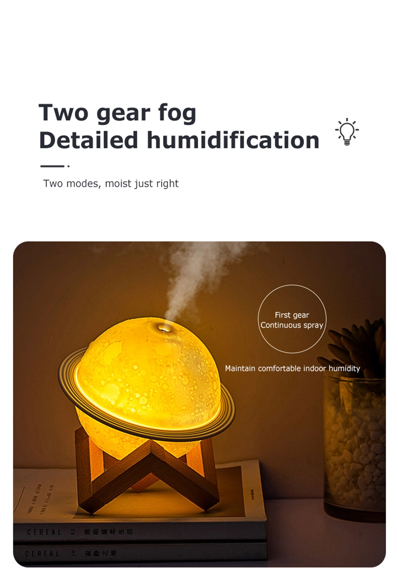 Ultrasonic Moon Lamp Planet Air Humidifier Essential Oil Diffuser Aromatherapy Oil LED Humidifier