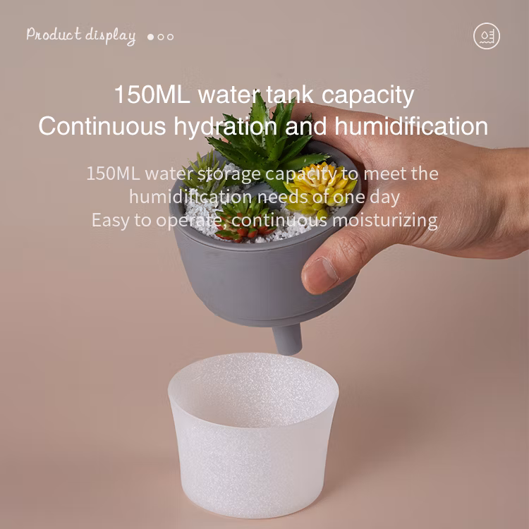 Free Sample Portable Room H20 Spray Air Purifier Humidifier Plant 7 Colors LED USB Ultrasonic Humidifier