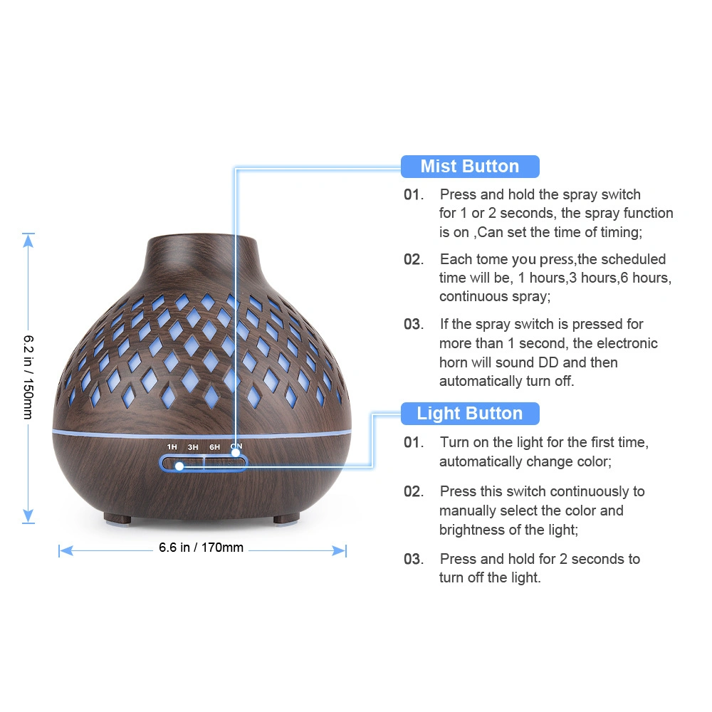 Humidifier Air Purifier Wood Grain Mini Air Humidifier for Home